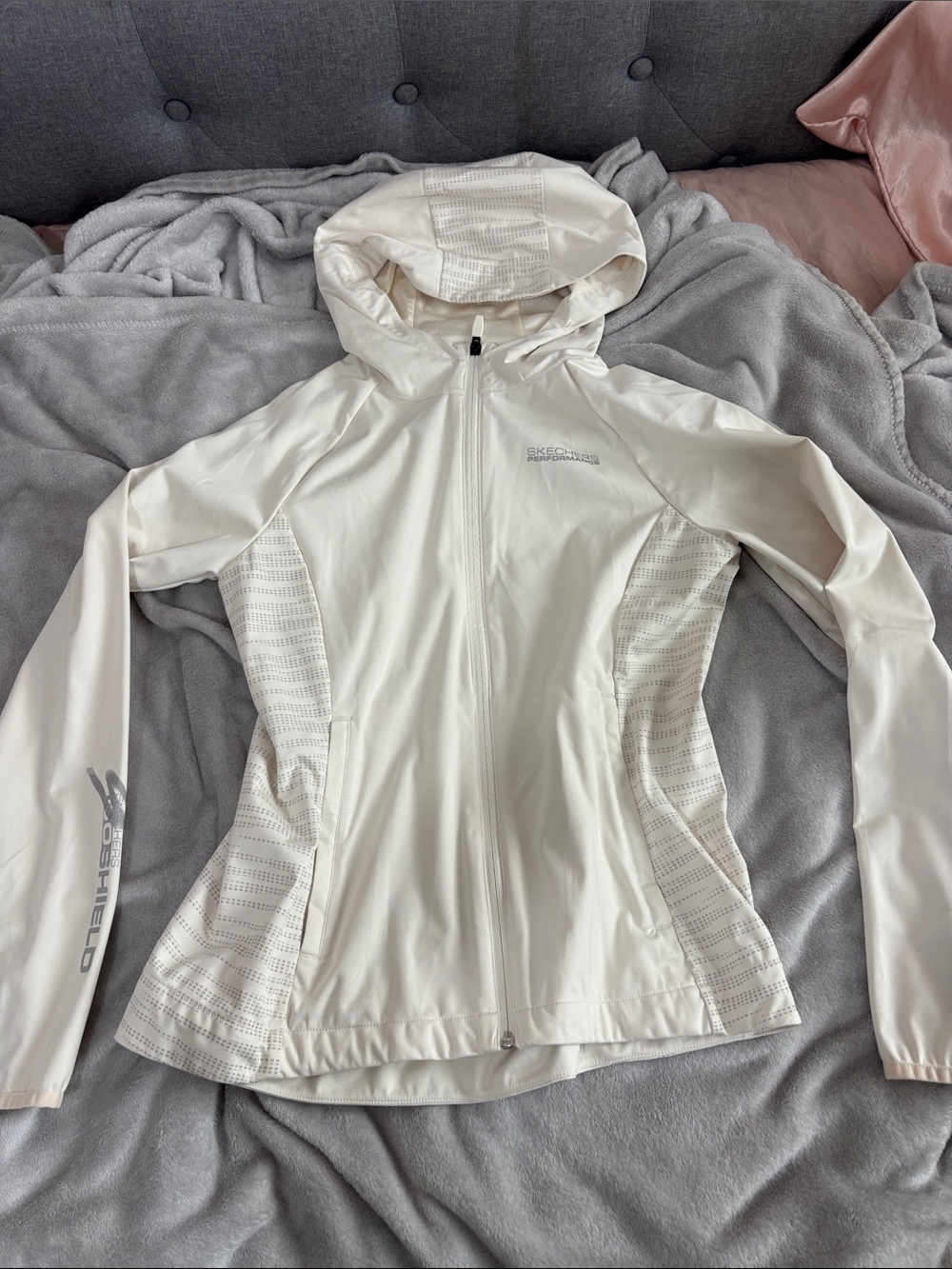 Skechers Women's Cream Hooded Lightweight Utility Jacket